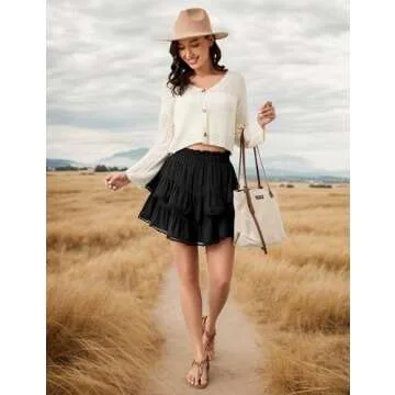 Stylish MSBESYOR Ruffle Mini Skirt for Women
