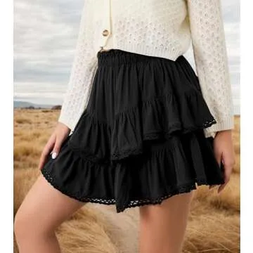 Stylish MSBESYOR Ruffle Mini Skirt for Women