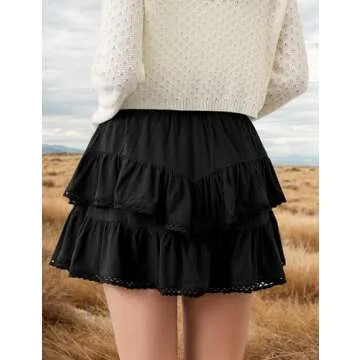 Stylish MSBESYOR Ruffle Mini Skirt for Women