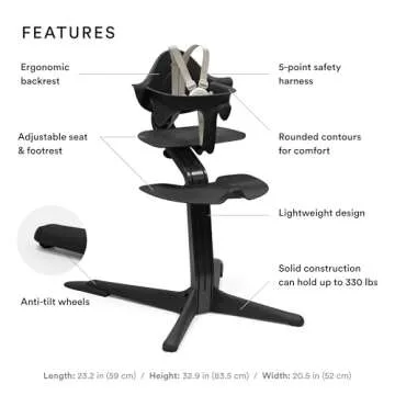 Stokke Nomi High Chair: Ergonomic, Adjustable & Long-Lasting High Chair for Lifelong Use