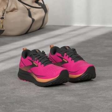 Brooks Women’s Trace 3 Neutral Running Shoe - Pink Glo/Black/Orange - 7.5 Medium