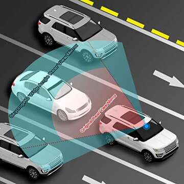 SkycropHD Anti Glare Car Interior Rear View Mirror, Clip on Wide Angle Panoramic Rearview Mirror to Eliminate Blind Spots – Flat, Blue,11.2in (290mm)