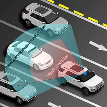 SkycropHD Anti Glare Car Interior Rear View Mirror, Clip on Wide Angle Panoramic Rearview Mirror to Eliminate Blind Spots – Flat, Blue,11.2in (290mm)