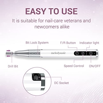 MelodySusie Cordless Electric Nail Drill for All