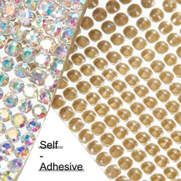 Self Adhesive Crystal Rhinestone Diamond Ribbon DIY Decoration Sticker with 2 mm Rhinestones for Arts Crafts, DIY Event Car Phone Decoration (1.06 x 108 Inch)
