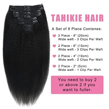 Tahikie Kinky Straight Clip-in Extensions for Effortless Style