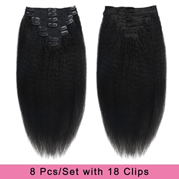 Tahikie Kinky Straight Clip-in Extensions for Effortless Style