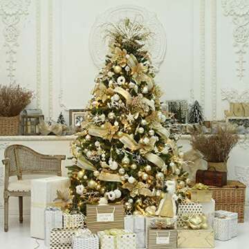 Sea Team 86-Pack Shatterproof Gold Christmas Ball Ornaments Set