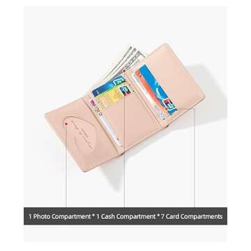 Cute Small Wallet for Girls Women Tri-folded Wallet Cash Pocket flowers PU Leather Print Card Holder Coin Purse with ID Window (2-yellow)