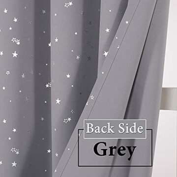 H.VERSAILTEX Blackout Star Curtains for Kids Room Boys Girls Twinkle Silver Stars Thermal Insulated ...