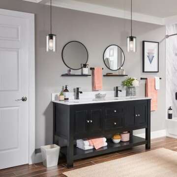 OUVR Adjustable Black Pendant Lights for Home Decor