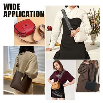 WADORN Wide Purse Strap, 31.5-51.1 Inch Adjustable Crossbody Strap Wide Shoulder Strap Handbag Belt Guitar Straps Nylon Messenger Bag Strap Camera Strap with Alloy Clasps, Black 2