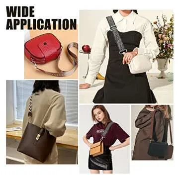 WADORN Wide Purse Strap, 31.5-51.1 Inch Adjustable Crossbody Strap Wide Shoulder Strap Handbag Belt Guitar Straps Nylon Messenger Bag Strap Camera Strap with Alloy Clasps, Black 2