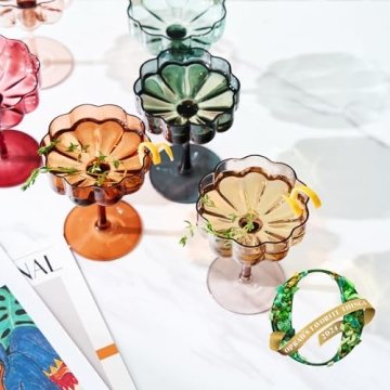 Khen Flower Vintage Wavy Glass Coupes Set of 6