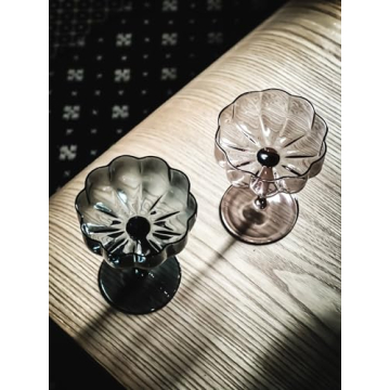 Khen Flower Vintage Wavy Glass Coupes Set of 6