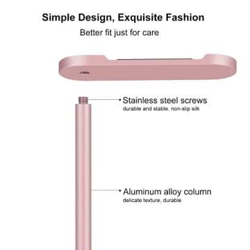 Headphone Stand Aluminum, Headset Holder with Solid Metal Base for Desk, Compatible with Most Headphones (Rose Gold)