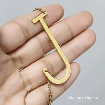 Custom Sideways Initial Necklace for Women, Personalized Letter Jewelry Gift for Her, Best Friend Birthday Present, Mother of the Bride Necklace, Gift for Mom from Daughter – LBIN