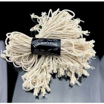 Rotisserie Elastic and Cotton Blend - Stretchy Twine - Food Grade - Heat Safe - Cooking Ties - Poultry Loops - 50 Pack