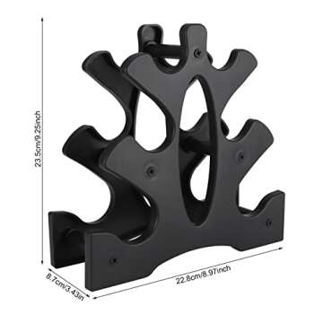 1 Pack Dumbbell Rack Stand-3 Tier Weight Rack for Dumbbells,Plastic Dumbbell Stand A Frame Triangle Small Weight Storage Shelves,Holds 1-32 LBs (Without Dumbbells)