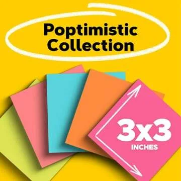 Post-it Notes, 3 in x 3 in. 14 Sticky Notes Pads, 100 Sheets per Pad, Poptimistic Collection, School...