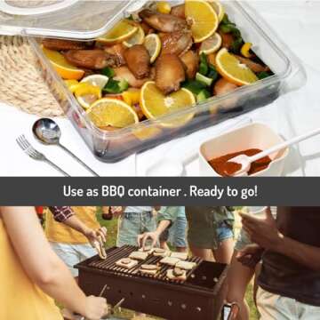 banmagately 2PCS Divided Serving Tray with Lid and Handle, Charcuterie Box Snackle Box Container, 8 Compartments Snack Tray Portable Travel Snack Box Snack Container for Snacks (Set)