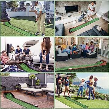Golf Putting Mat Putting Green for Indoor Golf Putting Mat - Outdoor Putting Green with Ball Return 2.5in & 3.5in Holes, Putting matt for Golf Practice,Portable Easy to Clean,Great Golf Gifts.