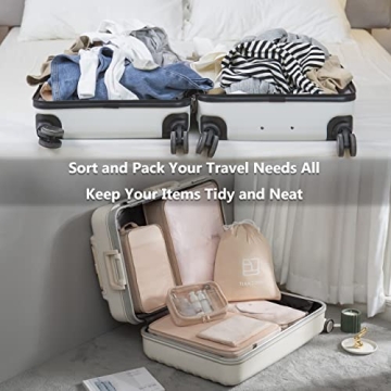 TianZong 7pc Packing Cubes Set for Luggage Organization