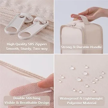 TianZong 7pc Packing Cubes Set for Luggage Organization