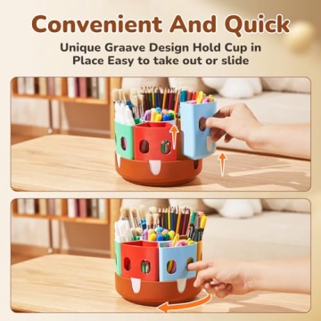 GAMENOTE Rotating Art Supply Storage Organizer for Kids