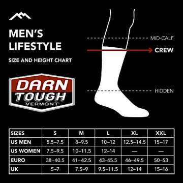 Darn Tough Men's Oxford Crew Lightweight Lifestyle Sock (Style 6033) - Brown, Large
