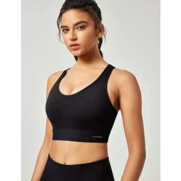 Ewedoos High Impact Sports Bras for Women High Support Push up Sports Bra Racerback Sports Bras Workout Bra Running Bra Black