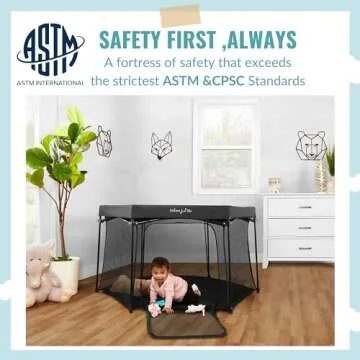 Dream On Me Onyx Portable Baby Playpen - Lightweight & Safe