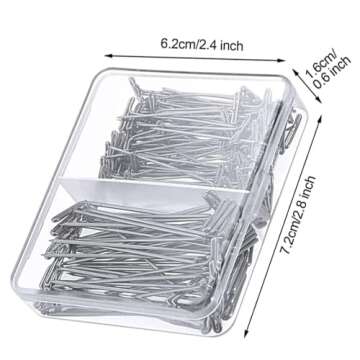 150 Pcs T Pins, Sewing Pins for Blocking Knitting, Modelling, Wig Making and Crafts, Straight Pins T-Pins Stainless Steel Nickel Plated with Storage Box (1.5 Inch，2 Inch)