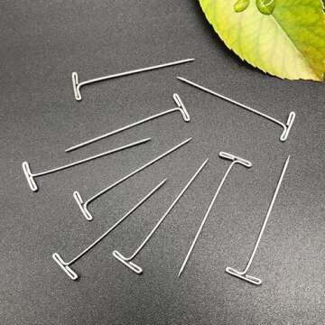 150 Pcs T Pins, Sewing Pins for Blocking Knitting, Modelling, Wig Making and Crafts, Straight Pins T-Pins Stainless Steel Nickel Plated with Storage Box (1.5 Inch，2 Inch)