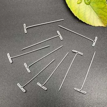 150 Pcs T Pins, Sewing Pins for Blocking Knitting, Modelling, Wig Making and Crafts, Straight Pins T-Pins Stainless Steel Nickel Plated with Storage Box (1.5 Inch，2 Inch)