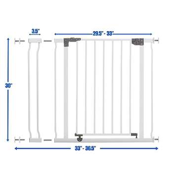 Dreambaby Liberty Walk Thru Baby Safety Gate Set with Extension Panel - Fits 29.5-36.5in Openings - ...