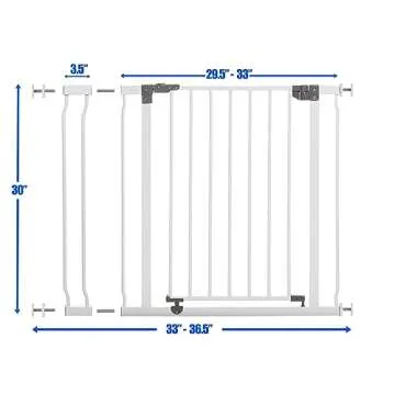 Dreambaby Liberty Walk Thru Baby Safety Gate Set with Extension Panel - Fits 29.5-36.5in Openings - ...
