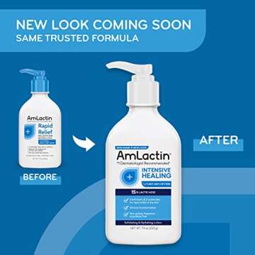 AmLactin Intensive Healing Body Lotion For Dry Skin, 7.9 oz Pump Bottles (Twin Pack), 2-in-1 Exfolia...