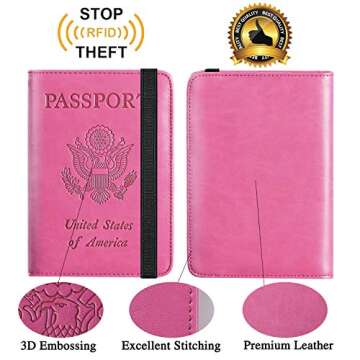 Passport Holder Cover Wallet Travel Essentials RFID Blocking Leather Card Case International Must Ha...
