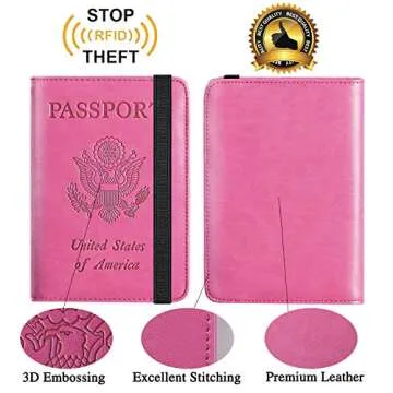 Passport Holder Cover Wallet Travel Essentials RFID Blocking Leather Card Case International Must Ha...