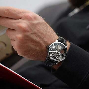 AGELOCER Men's Double-Sided Tourbillon Leather Watch
