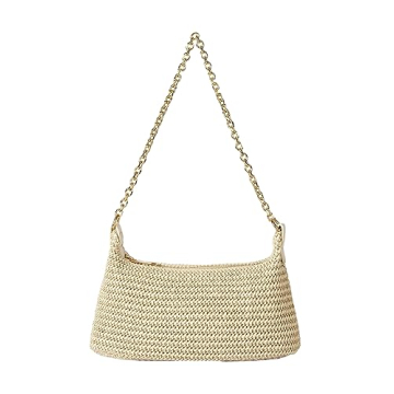 Verdusa Women's Beige Straw Woven Tote Handbag for Summer Beach