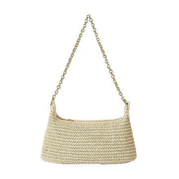 Verdusa Women's Beige Straw Woven Tote Handbag for Summer Beach