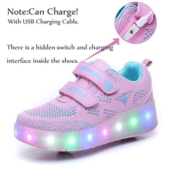 NSASY Kids Light-Up Skate Shoes with Removable Wheels