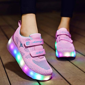NSASY Kids Light-Up Skate Shoes with Removable Wheels