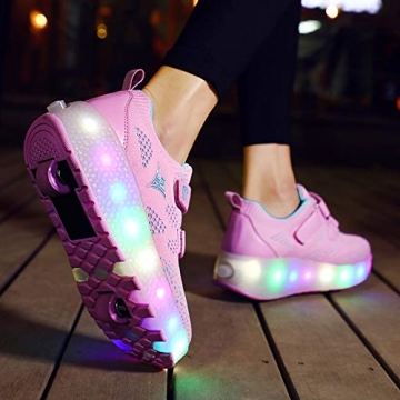 NSASY Kids Light-Up Skate Shoes with Removable Wheels