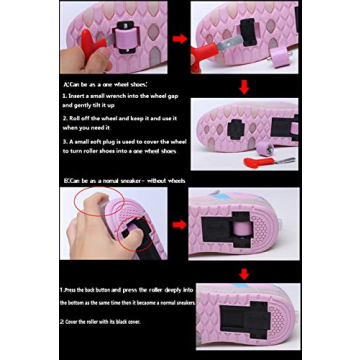 NSASY Kids Light-Up Skate Shoes with Removable Wheels