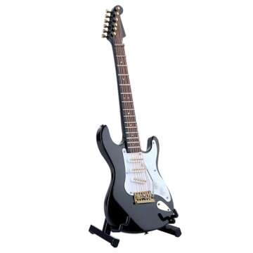 Dselvgvu Miniature Electric Guitar Replica for Home Decoration