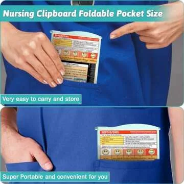 Nursing Clipboard Foldable Clipboard Medical: Nursing Edition Cheat Sheets Aluminum 3 Layers Foldabl...
