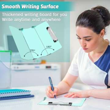 Nursing Clipboard Foldable Clipboard Medical: Nursing Edition Cheat Sheets Aluminum 3 Layers Foldable Clipboard Nursing Pocket Size Profile Clip Nurse Clipboard Notepad for Nurses Students and Doctors
